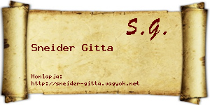 Sneider Gitta névjegykártya